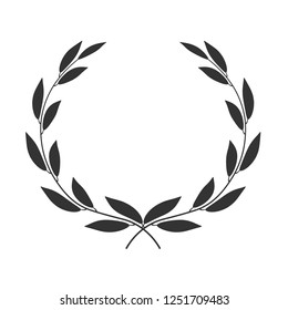 Laurel wreath isolated on white background. Vector icon illustration.