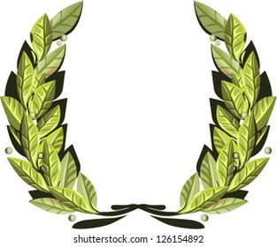 Laurel wreath isolated on white, clipping path included