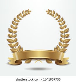 Laurel Wreath einzeln auf weißem Hintergrund - Vektorgrafik