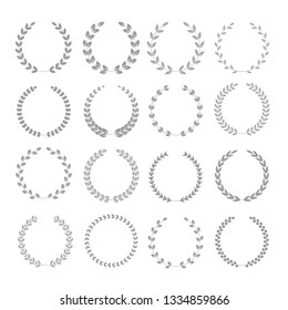 Laurel wreath label badge set isolated, Vector illustration