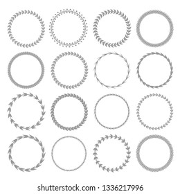 Laurel wreath label badge set isolated, Vector illustration