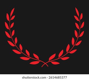 Laurel wreath leaf and brunch graphics elements design with black background
