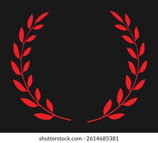Laurel wreath leaf and brunch graphics elements design with black background