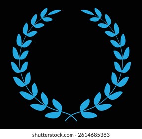 Laurel wreath leaf and brunch graphics elements design with black background