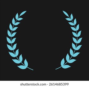 Laurel wreath leaf and brunch graphics elements design with black background