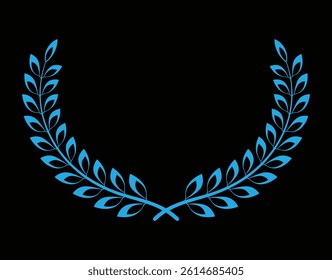 Laurel wreath leaf and brunch graphics elements design with black background