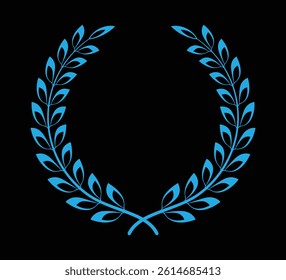 Laurel wreath leaf and brunch graphics elements design with black background
