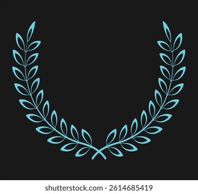 Laurel wreath leaf and brunch graphics elements design with black background