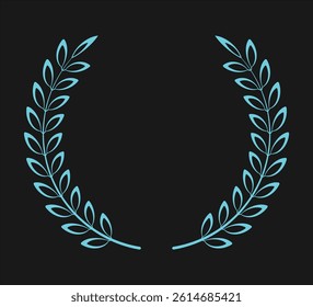 Laurel wreath leaf and brunch graphics elements design with black background