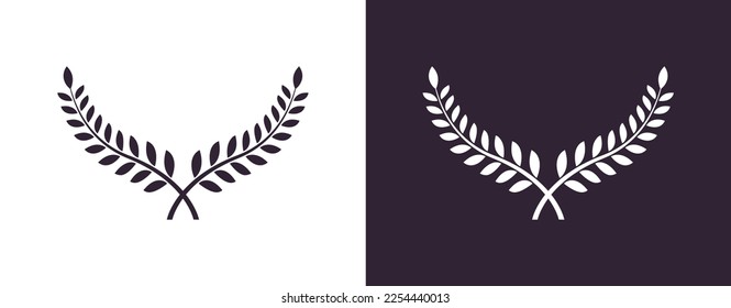 Laurel Wreath Leaf Feather Victory Celebration Symbol Ilustración Icono Vector Aislado