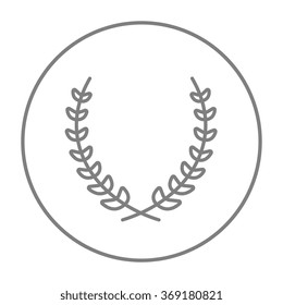Laurel wreath line icon.
