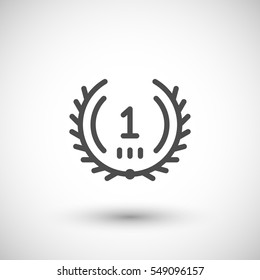 Laurel wreath line icon