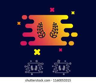 Laurel wreath line icon. Reward symbol. Winner award sign. Gradient banner with line icon. Abstract shape. Vector