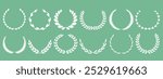 Laurel wreath logo. Isolated laurel wreath on green background