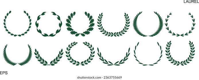 Laurel wreath logo. Isolated laurel wreath on white background