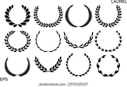 Laurel wreath logo. Isolated laurel wreath on white background