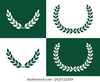 Logo de Laurel Wreath. Corona de laurel aislada sobre fondo blanco