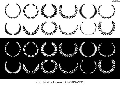 Laurel wreath logo. Isolated laurel wreath on white background