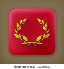 Laurel wreath, long shadow vector icon