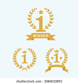 laurel wreath with number one vector