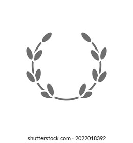 Laurel wreath, olive branch, victory grey icon.