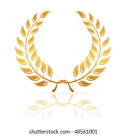 Laurel wreath on the white