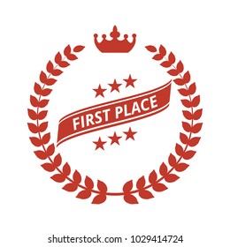 Laurel wreath on white background. Vector Illustration