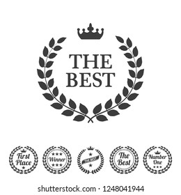 Laurel wreath on white background. Vector illustration