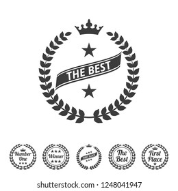 Laurel wreath on white background. Vector illustration
