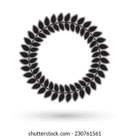 Laurel wreath on white background.