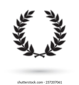 Laurel wreath on white background.