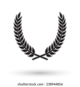 Laurel wreath on white background.