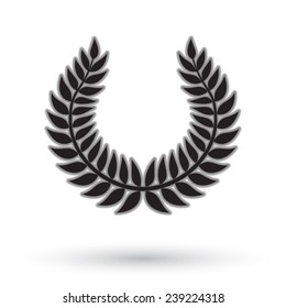 Laurel wreath on white background.