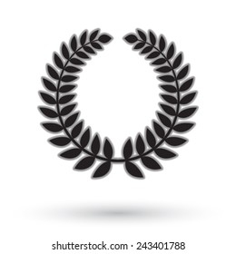 Laurel wreath on white background.