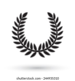 Laurel wreath on white background.