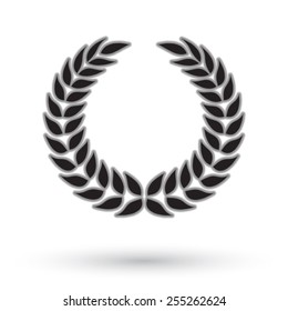 Laurel wreath on white background.
