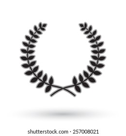 Laurel wreath on white background.