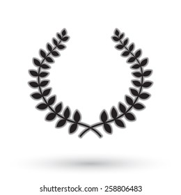Laurel wreath on white background.