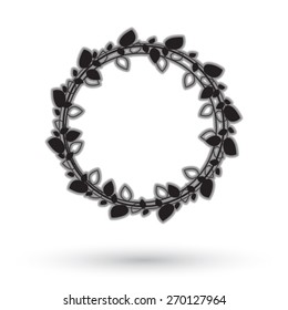 Laurel wreath on white background.