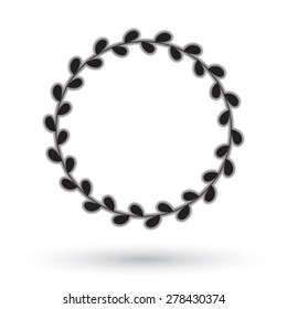 Laurel wreath on white background.