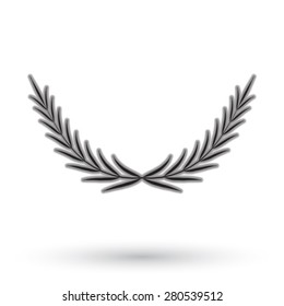 Laurel wreath on white background.