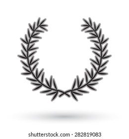 Laurel wreath on white background.