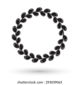Laurel wreath on white background.