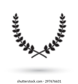 Laurel wreath on white background.