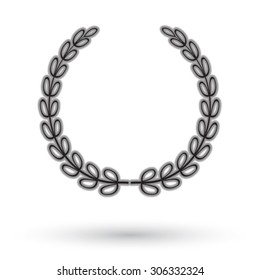 Laurel wreath on white background.