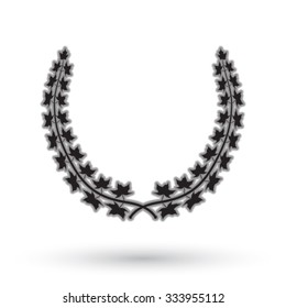 Laurel wreath on white background.