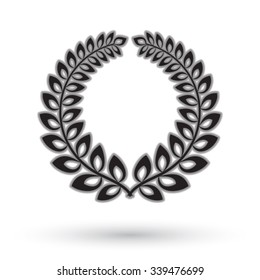 Laurel wreath on white background.