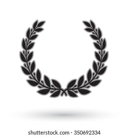 Laurel wreath on white background.