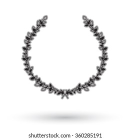 Laurel wreath on white background.