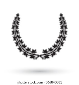 Laurel wreath on white background.